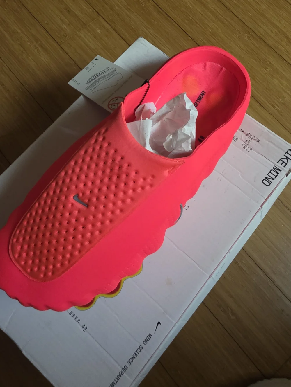 Nike Neon Pink Slip-On Athletic Shoes with Silver Swoosh